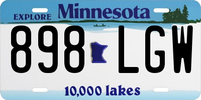 MN license plate 898LGW