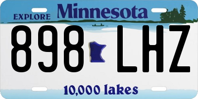 MN license plate 898LHZ