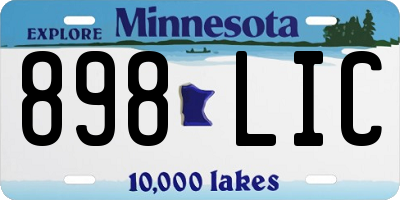 MN license plate 898LIC