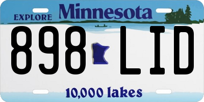 MN license plate 898LID