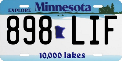 MN license plate 898LIF