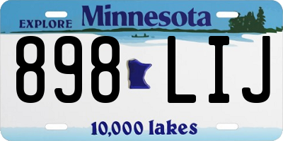 MN license plate 898LIJ