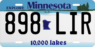 MN license plate 898LIR