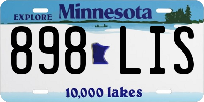 MN license plate 898LIS