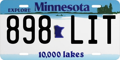 MN license plate 898LIT