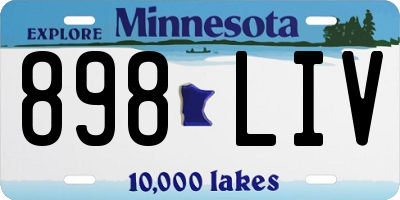 MN license plate 898LIV