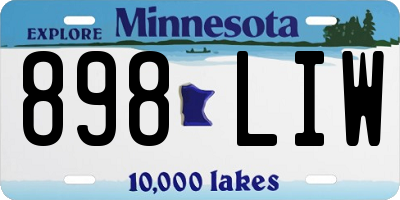 MN license plate 898LIW