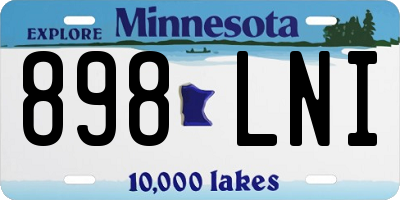MN license plate 898LNI