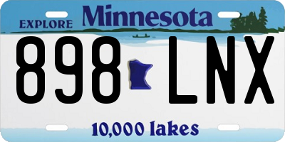 MN license plate 898LNX