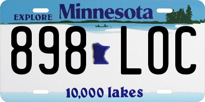 MN license plate 898LOC