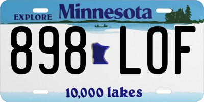 MN license plate 898LOF
