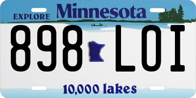 MN license plate 898LOI