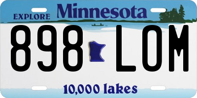 MN license plate 898LOM