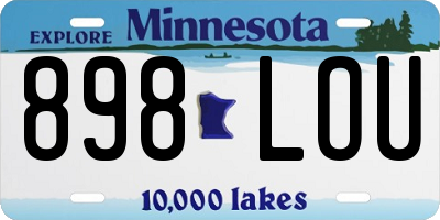 MN license plate 898LOU