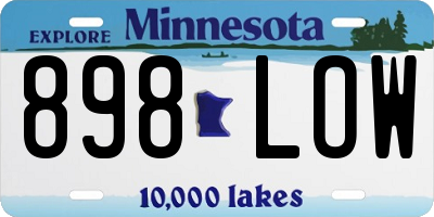 MN license plate 898LOW