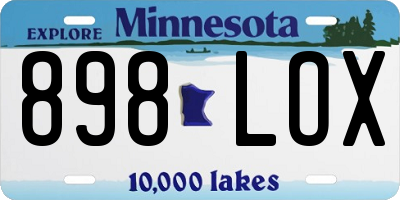 MN license plate 898LOX