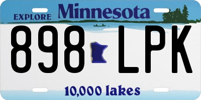 MN license plate 898LPK