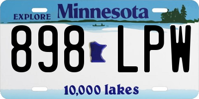 MN license plate 898LPW