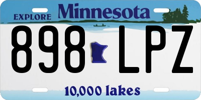MN license plate 898LPZ