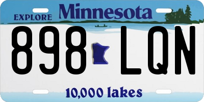 MN license plate 898LQN