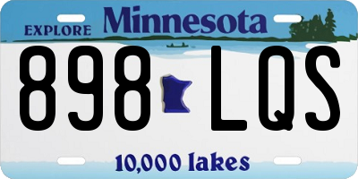 MN license plate 898LQS