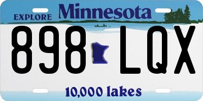 MN license plate 898LQX