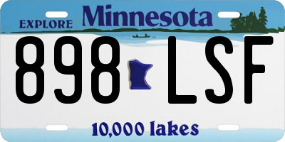 MN license plate 898LSF
