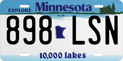 MN license plate 898LSN