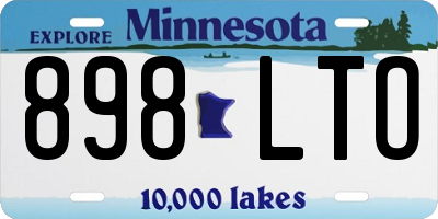 MN license plate 898LTO