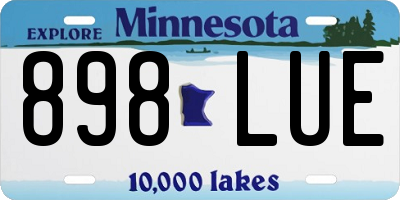 MN license plate 898LUE