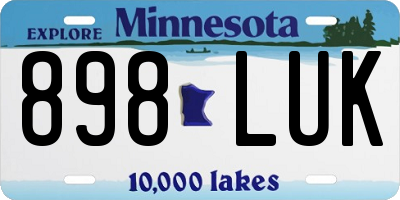 MN license plate 898LUK