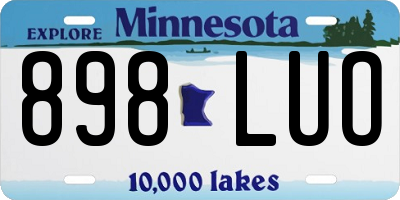 MN license plate 898LUO