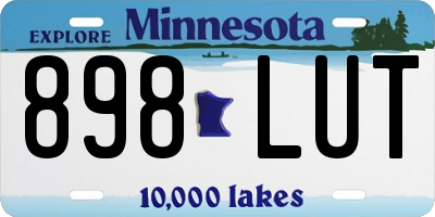MN license plate 898LUT