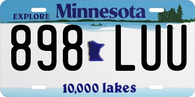 MN license plate 898LUU