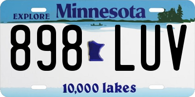 MN license plate 898LUV
