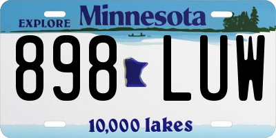 MN license plate 898LUW