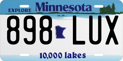 MN license plate 898LUX