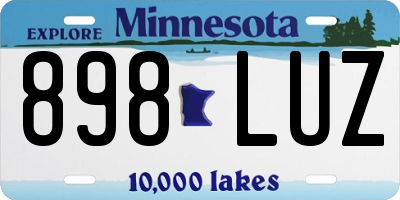 MN license plate 898LUZ