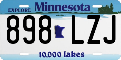 MN license plate 898LZJ