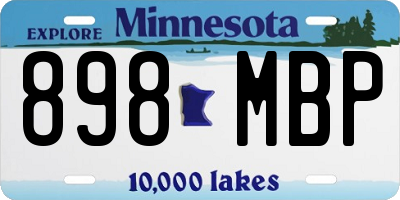 MN license plate 898MBP