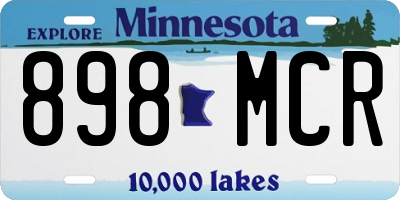 MN license plate 898MCR