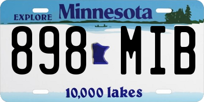 MN license plate 898MIB