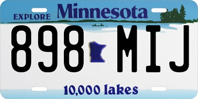 MN license plate 898MIJ