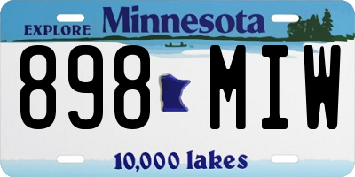 MN license plate 898MIW