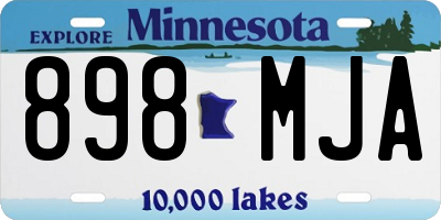 MN license plate 898MJA