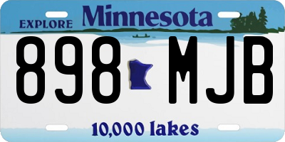 MN license plate 898MJB