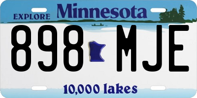 MN license plate 898MJE