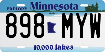 MN license plate 898MYW
