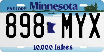 MN license plate 898MYX
