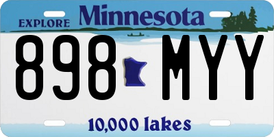 MN license plate 898MYY